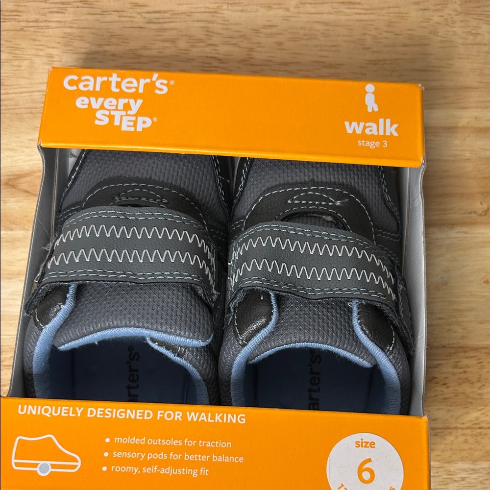 NWT Carter's Black and Gray Walker Shoes | Never Worn - Picture 6 of 7